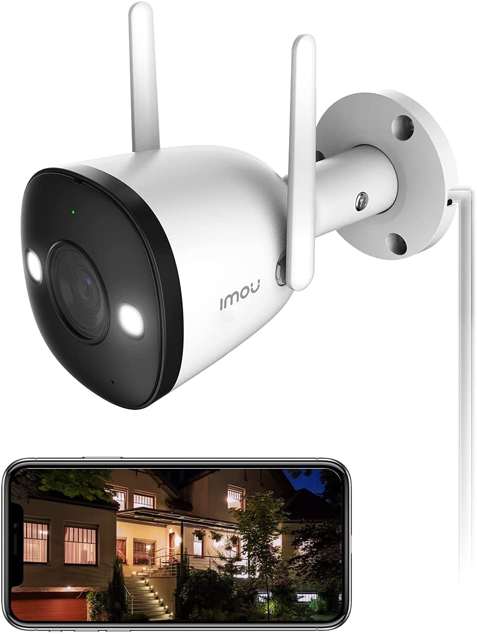 Security Camera Outdoor Color Night Vision with Spotlight & Siren, 2.4G