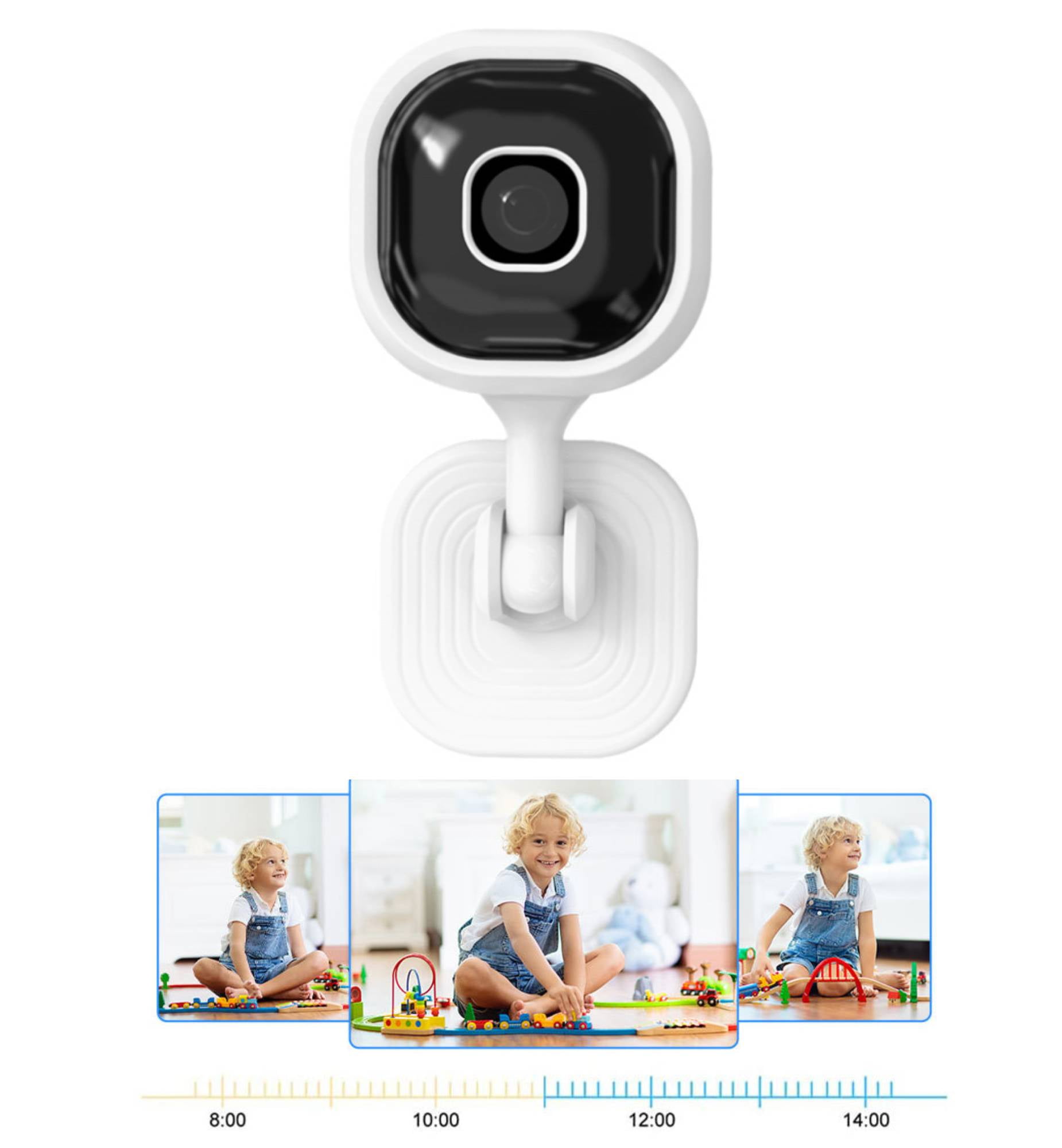 Security Camera Outdoor/Indoor HD Night Vision Wired Home Cam, AI Human Detection, Cloud/SD Card Storage, Derict to WiFi, Two-Way-Audio, Smartphone Control, White