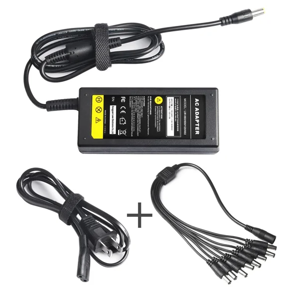 Security Camera Power Adapter Cable Us Plug For 12V Cctv W/ 8 Way Splitter Cable