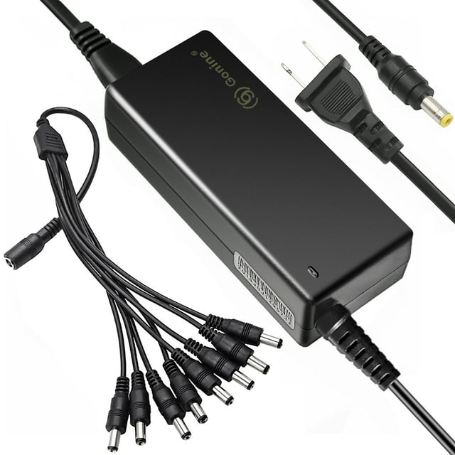 Security Camera Power Supply, 12V 5A Power Adapter with 8Way Splitter