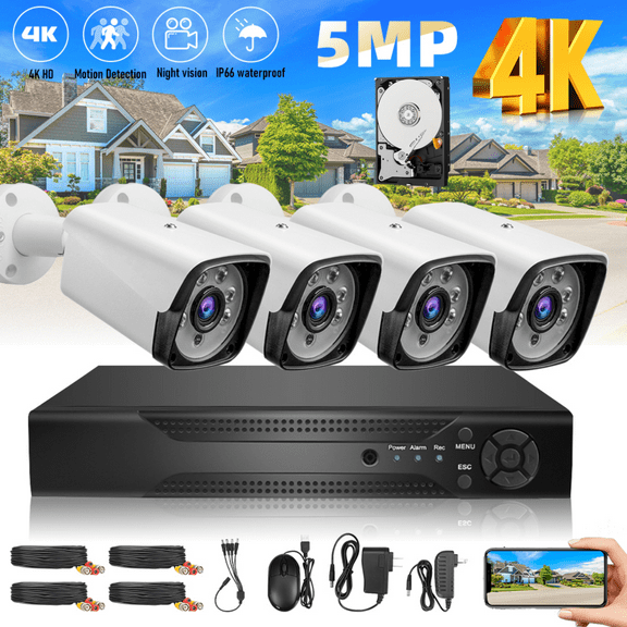 Security Camera System,Kepeak 1080P 4CH Home Security Systems with 4pcs Full HD Cameras 1TB HDD