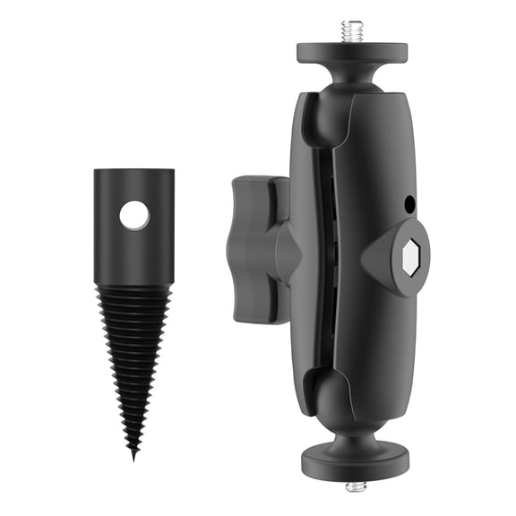 Security Camera Tree Mount with 1/4 Threaded Connection, Two 360-Degree Heads, and Knob for Adjustable Viewing Direction