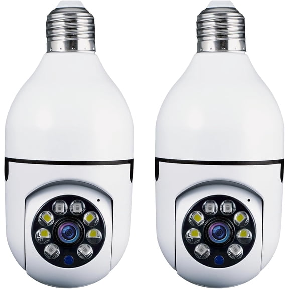 Security Camera, Two Way Talk 1080P HD Video WiFi Smart Camera, Indoor Outdoor Night Vision 360 Degree Motion Detection No SD Card (Pack of 2)