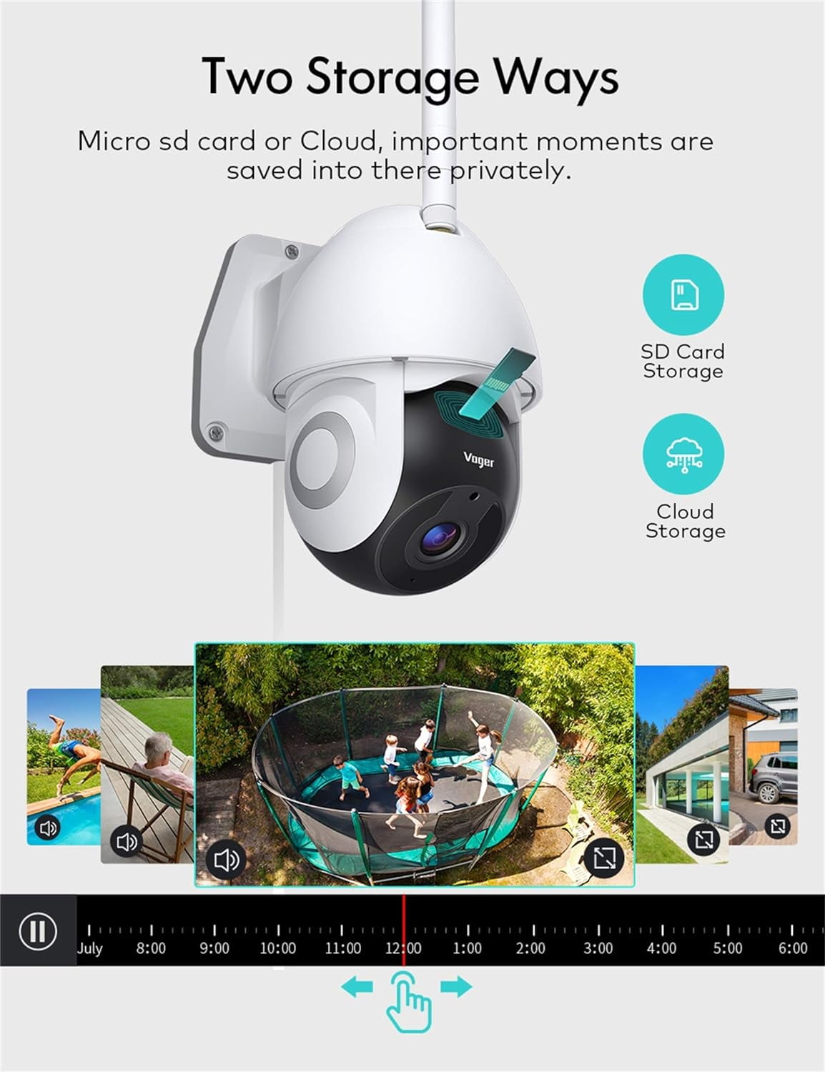 Security Camera, Voger 360° View Wifi Home Security Camera System 1080P