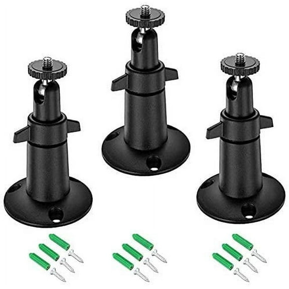Security Camera Wall/Ceiling Mount, Adjustable Indoor/Outdoor Mount Compatible with Arlo Pro/2/3/Ultra, & Others - Stick Up Cam Battery, eufyCam E, Camera with 1/4 Screw Head (3Pack, Metal)