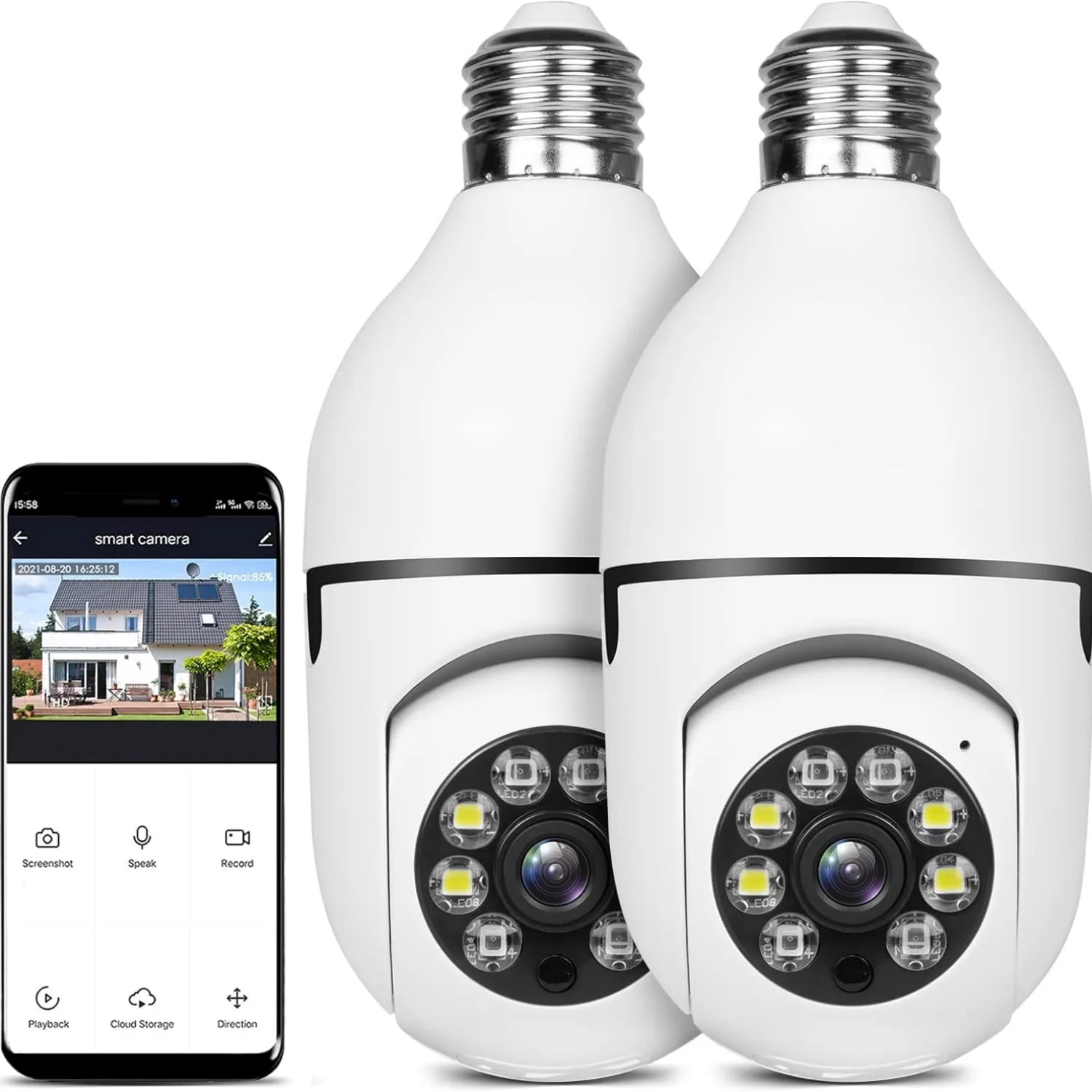 Security Camera,WiFi Light Bulb Camera Wireless Outdoor Indoor,Color Night Vision Smart Home Surveillance Camera,1080 HD Motion Detection 360 Degree Wide Angle