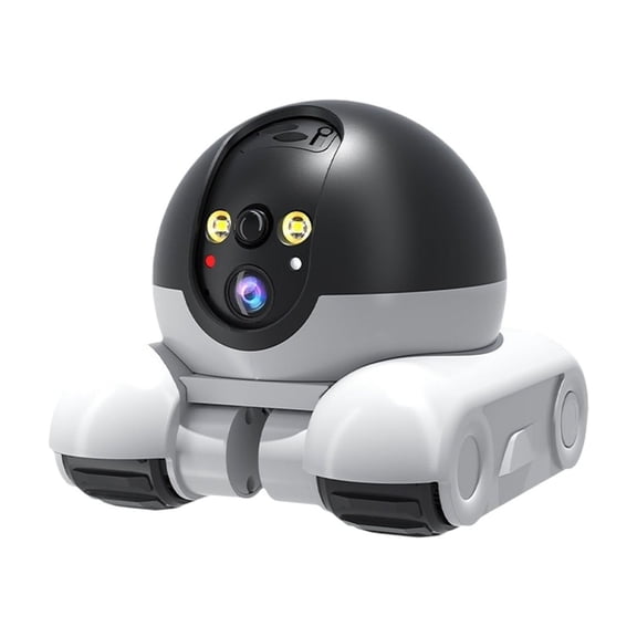 Security Camera Wireless Indoor Camera Remote Control Mobile Monitoring Camera 360 Degree Panoramic Dual Lens Home Surveillance Robot with Two Way Audio Night Vision