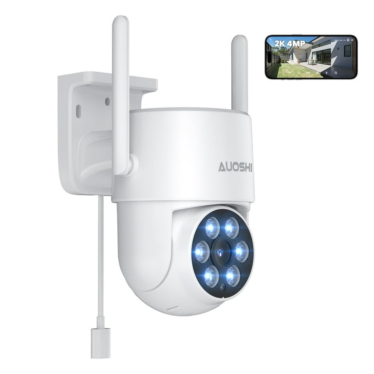 AUOSHI Security Camera Wireless WiFi 4MP, Outdoor 360 View