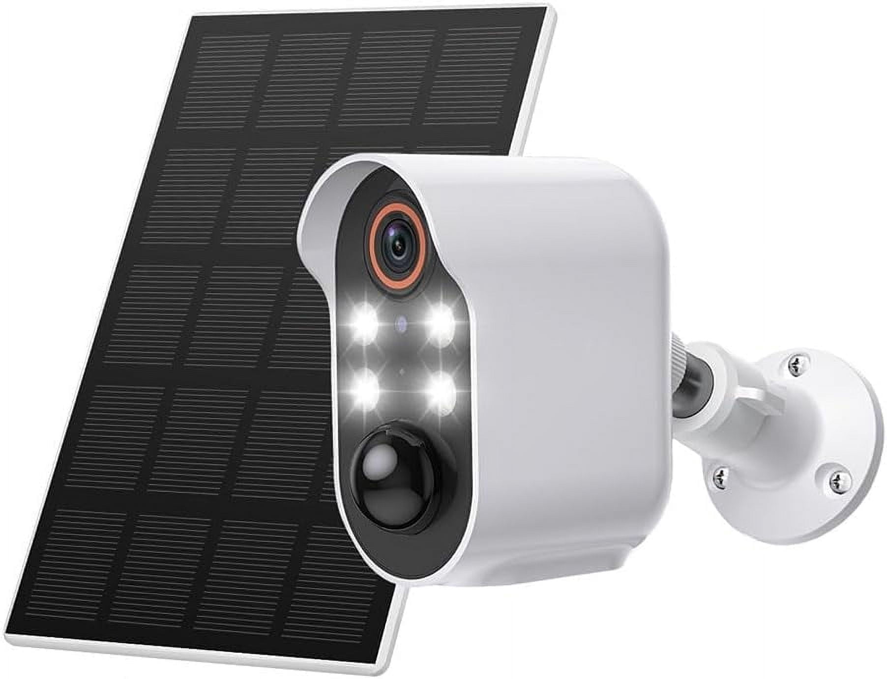Security Cameras Wireless Outdoor, 1080P Battery Powered Color Night Vision Camera, PIR Motion Detection, IP66 Waterproof, Cloud Storage, Instant Alert, 2.4GHz WiFi, Solar Camera for Home,White
