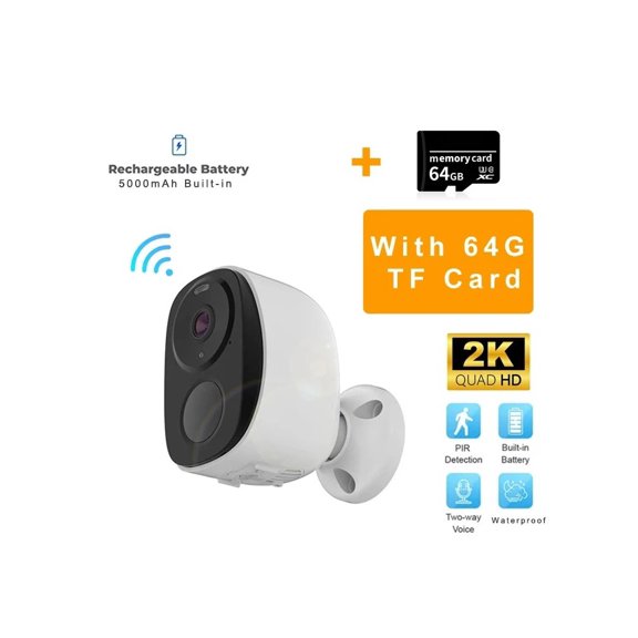 Security Cameras Wireless Outdoor, 2K 3MP Battery Powered WiFi Security Camera with Spotlight Siren, 2-Way Audio, Waterproof