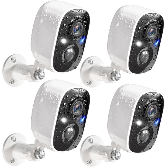Security Cameras Wireless Outdoor 4 Pack, 2K Battery Powered for Home Security, Color Night Vision, Motion Detection, 2-Way Talk, IP65 Waterproof, Remote Access, Cloud/SD Storage