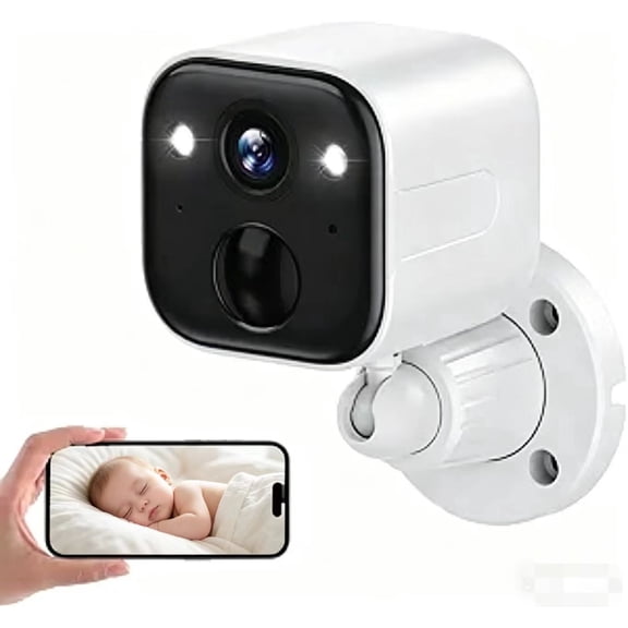 Security Cameras Wireless Outdoor, Battery Powered WiFi Camera for Home Security, 2K Color Night Vision, AI Motion Detection, IP65 Waterproof, 2-Way Audio, Spotlight & Siren, Cloud/SD Storage