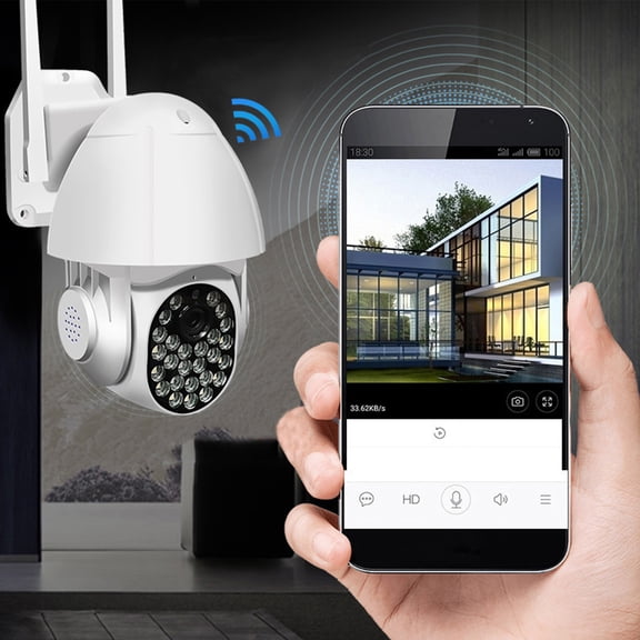 Security Cameras Wireless Outdoor Gnobogi Wireless Wifi Mobile Phone Remote Monitoring Camera 360 Rotating PTZ Camera 1080PHD Waterproof Monitor Smart Full-color Night Vision Mobile Monitoring