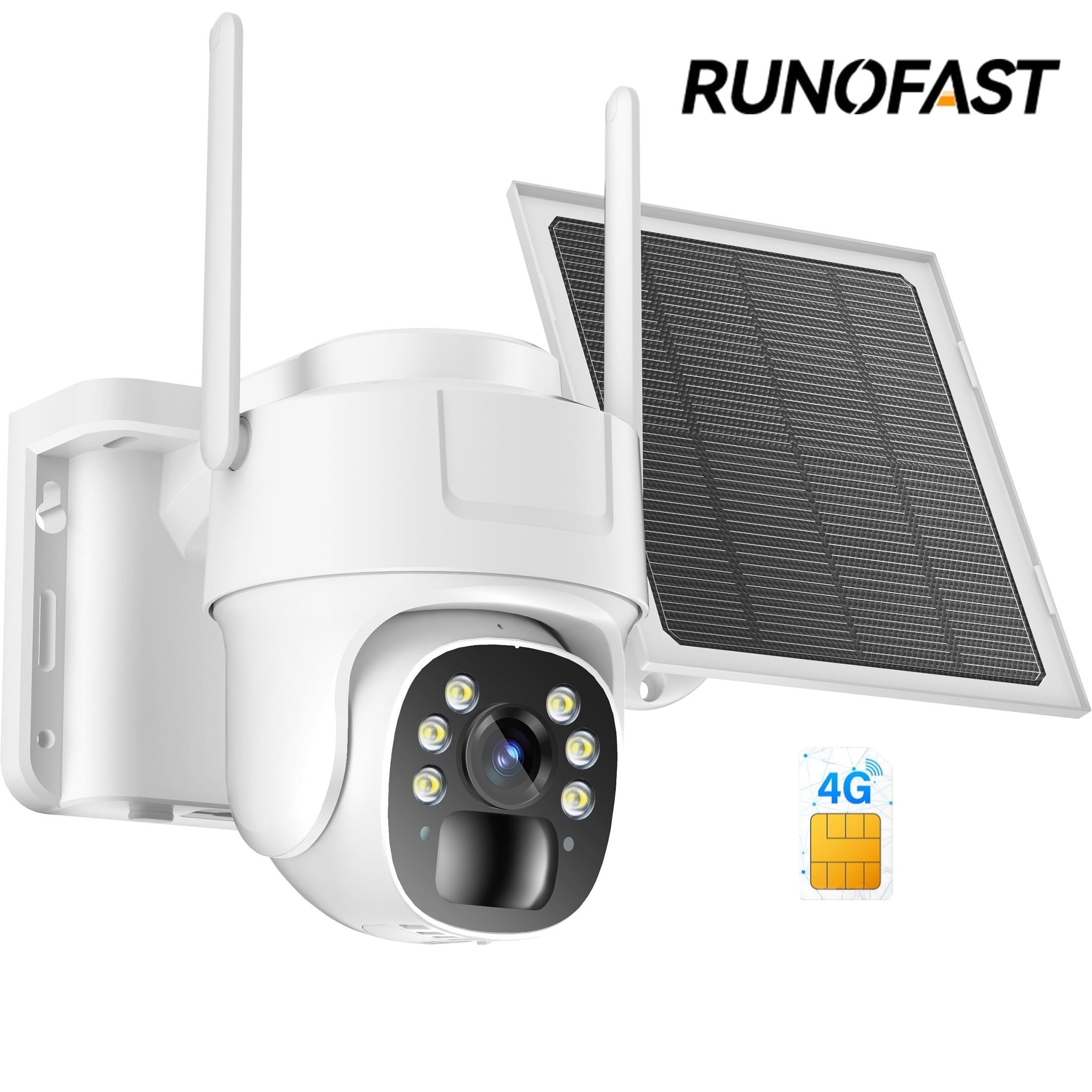 Security Cameras Wireless Outdoor Solar Powered, 4G LTE Cellular Security Camera With SIM (No WiFi)
