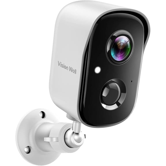Security Cameras Wireless Outdoor, WiFi Cameras for Home Security Battery Powered, AI Motion Detection, Color Night Vision, 2-Way Talk, Spotlight Siren Alarm, Cloud & SD Storage-Purewhite WiFi Camera