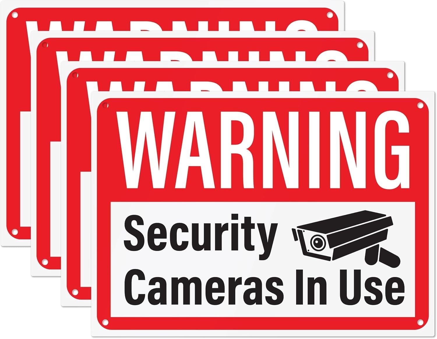 Security Cameras in Use Sign, Plastic Video Surveillance Warning Signs ...