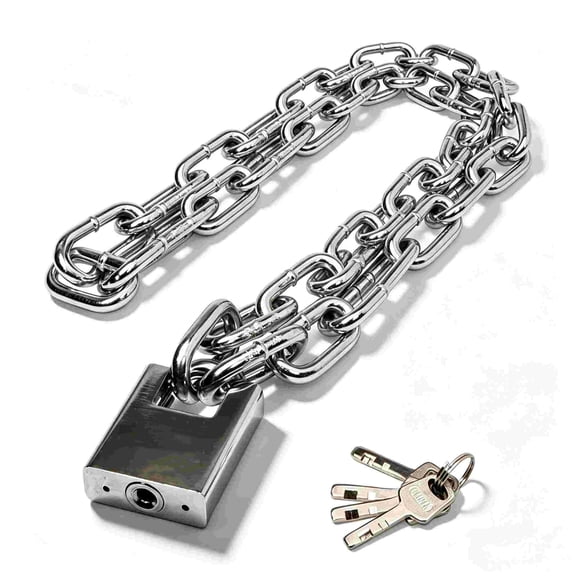 Security Chain Lock, 31 inch Heavy Duty 8mm Thick Chain and Lock, Galvanized Anti-Rust and Anti-Theft Chain and Padlock - Chain Lock for Bike, Bicycle, Scooter, Motorcycle, Door, Gate, Fence