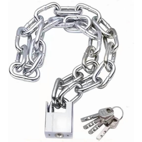 Security Chain Lock,Bike Chain Lock, Premium Case-Hardened Security Chain,Cannot Be Cut with Bolt Cutters Or Hand Tools, Ideal for Motorcycles, Bike, Generator, Gates,Outdoor Furniture