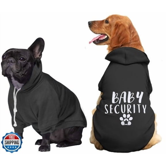 Security Dog Hoodie Puppy Sweater Cold Weather Dog Coats Pet Clothes Hooded S