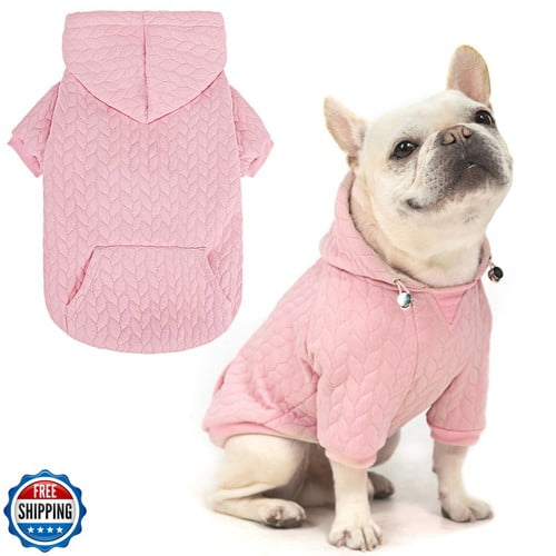 Security Dog Hoodies Clothes Apparel Winter Sweatshirt Warm Sweater Cotton Pu Small Dog Winter Coat, Warm Plaid Hoodie for Chihuahuas and Puppies