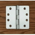 thumbnail image 1 of Security Door Hinges - Stainless Steel - 4" x 4" with 1/4" Radius - Riveted Non Removable Pin - Arch Hole Pattern - 2 Pack, 1 of 1