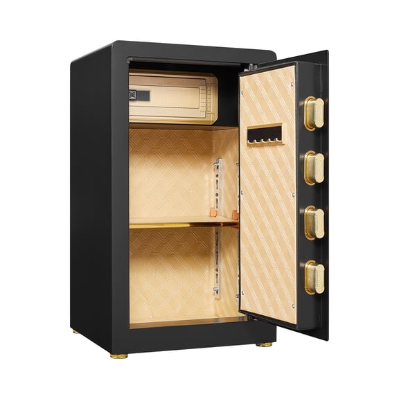Security Electronic Steel Home Safe, Anti-Theft Digital Security Lock Box With Smart Alert System, Removable Shelf, Mute Function, Personal Document Safes For Money Jewelry