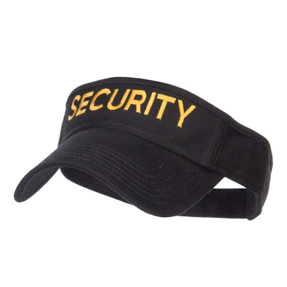 Security Embroidered Brushed Sun Visor - Black OSFM