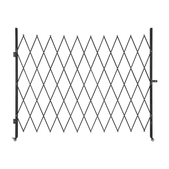 Security Gate Folding Lockable, 94.5"x86.8", Steel Scissor Gate with Casters - Outdoor Barricade for Entry, Garage, Warehouse, Pool Safety