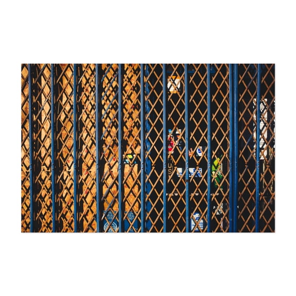 Security Gate - Queens New York Photography Street Photography Geometric Architecture Abstract Vintage City Unframed Wall Art Print 4 x 6 inches