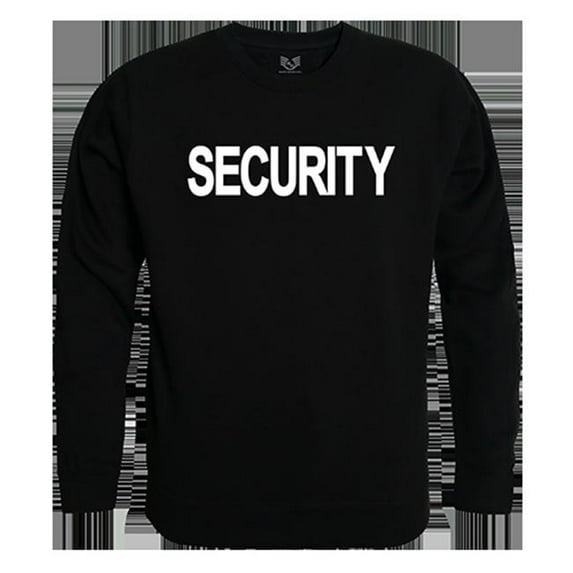 Security Graphic Crew Neck Sweatshirt, Black - Medium