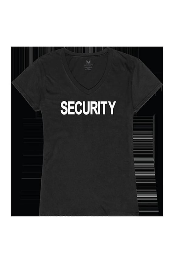 Security Graphic V-Neck T-Shirts, Black - 2XL