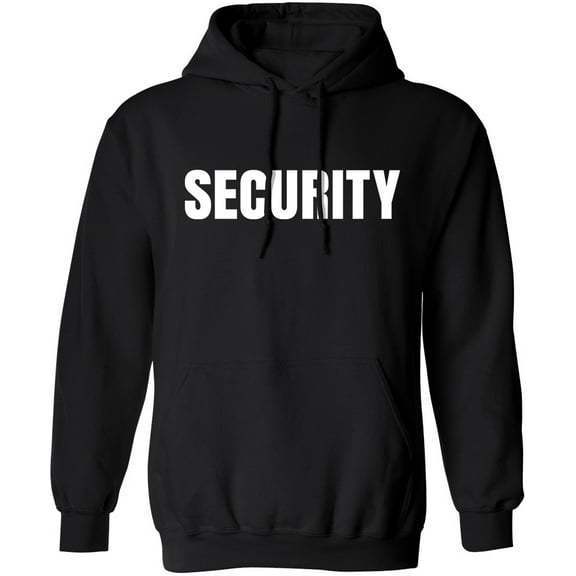 Security Guard Bouncer Event Party Safety Staff Hoodie Front & Back Print Black (L)