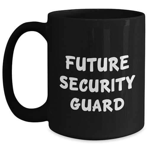 Security Guard Future Ahead Funny Valentine's Black Coffee Mug Gift from Friends