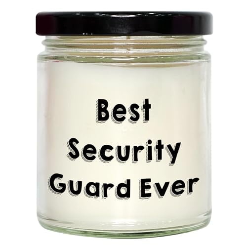 Security Guard Gifts for Him, Best Security Guard Ever 9oz Vanilla Soy Candle with Funny Quote for Graduation