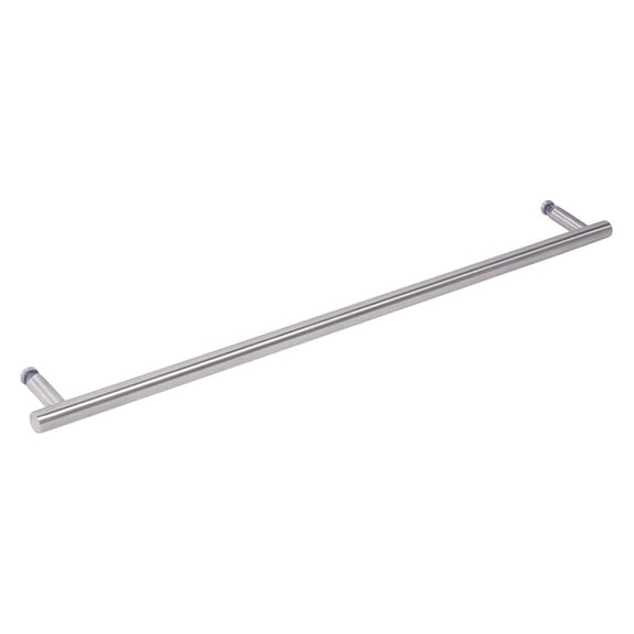 Security Ladder Pull Single Side Towel Bar 24 Inch Brushed Finish Fits Glass Shower Doors with 1/2 Inch Hole Diameter 24 Inches Apart