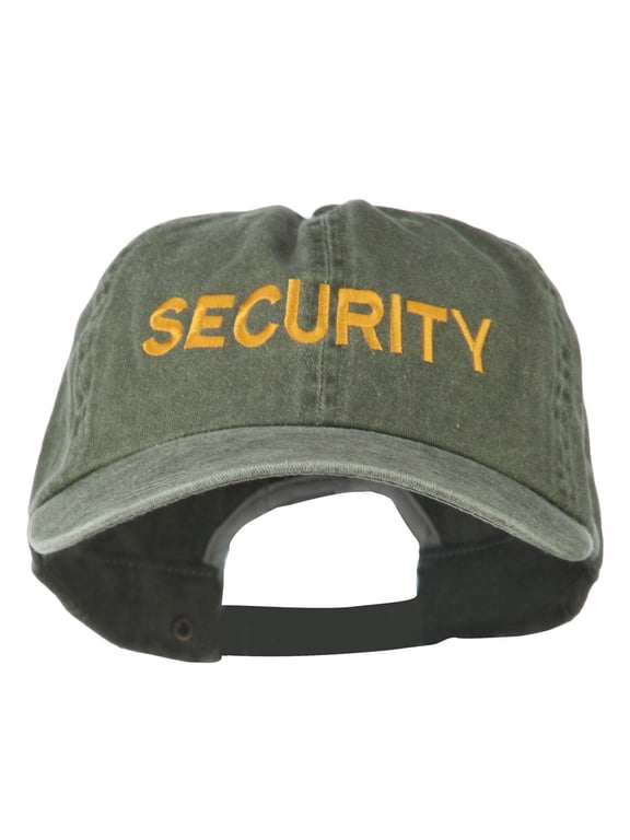 Security Letter Embroidered Big Size Washed Cap - Olive XL-3XL