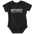 thumbnail image 1 of Security Little Sibling Lil Sis Family Romper Boys or Girls Infant Baby Brisco Brands 12M, 1 of 6