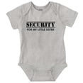 thumbnail image 1 of Security Little Sibling Lil Sis Family Romper Boys or Girls Infant Baby Brisco Brands 6M, 1 of 6