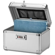 Security Lock Box - 10.2x6.8x6.9 Inch - Medicine Lock Box For Safe Medication Storage, Portable Secure Storage Box For Valuables, Medicines, Passports, And Tools - Silver