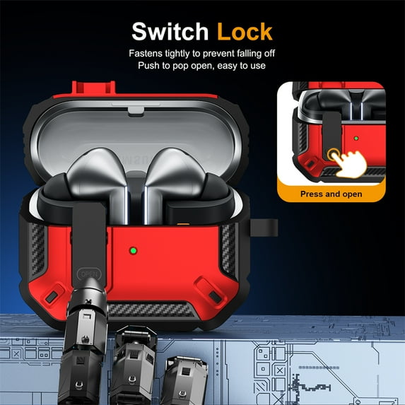 Security Lock Case Compatible For Buds3/Buds3 Pro With Keychain Shockproof Protection Cover For Men Women