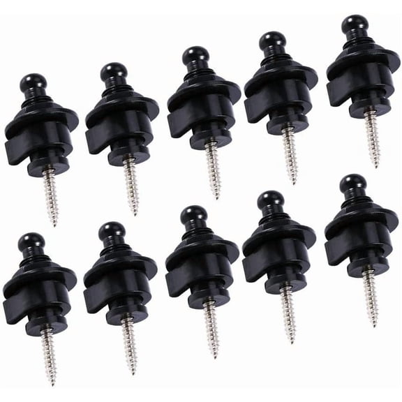 Security Lock Guitare,10pcs/bag Metal Guitar Strap Locks and Buttons Quick Release Security Straplocks Antiskid Strap Retainer System for Acoustic Electric Guitar Bass(Black)