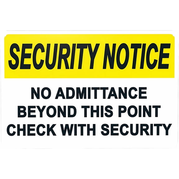 Security Notice No Admittance Warning Sign - 8"x12" Metal Security Sign, Safety Wall Decor for Home Business Yard Garden Office Street Road Indoor Outdoor, No Entry