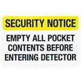thumbnail image 1 of Security Notice Empty Pockets Before Detector Warning Metal Sign, Security Entrance Plaque For Home Business Garage Street, Screening Instruction Sign, 8x12 Inch, 1 of 4
