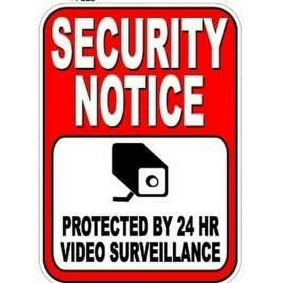 Security Notice Protected by 24 Hour Video Surveillance Business Sign - Window Wall Sticker
