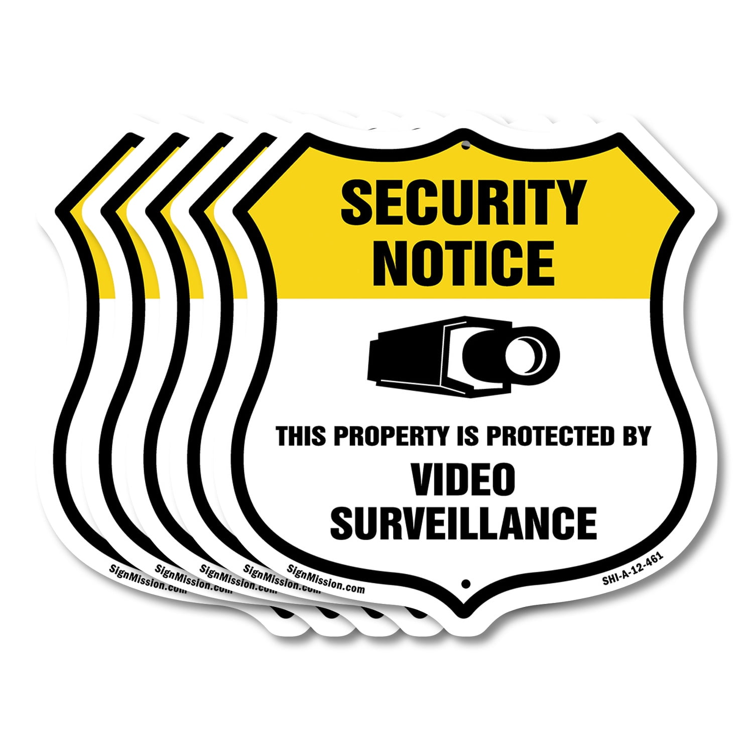 Security Notice Shield Sign This Property Is Protected By Video ...
