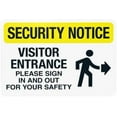 thumbnail image 1 of Notice Visitor Entrance Please Sign In And Out With Right Arrow Warning Sign, Notice Metal Signs for Home Business Garage Wall Caution Custom Decor 12 x 8 Inch, 1 of 4