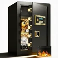 thumbnail image 1 of 3.0 Cubic Feet Safe Box, Safe Box with Fireproof and Waterproof Bag, Large Electronic Digital Security Safe with Hidden Code Function for Home, Office and Hotel, 1 of 9