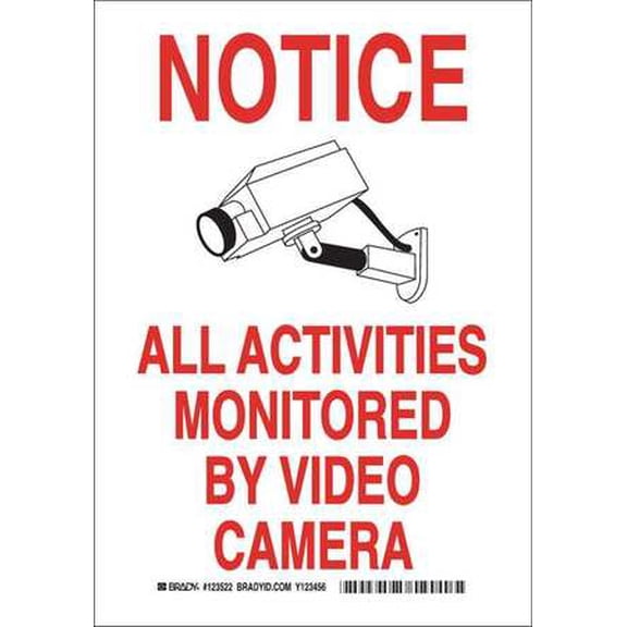 security sign, brady, 123521, 10"hx7"w