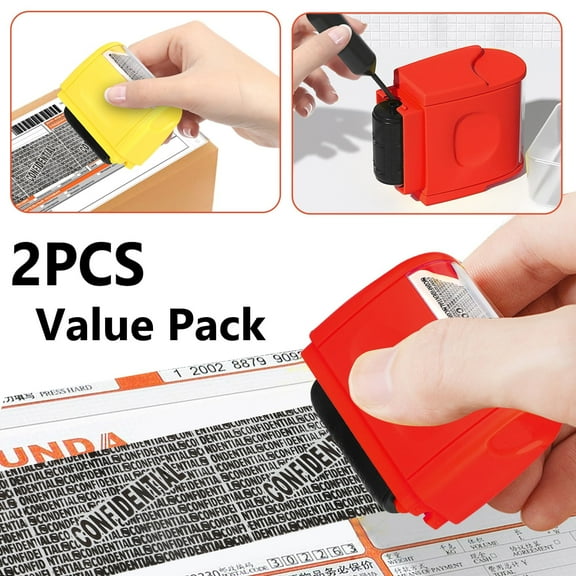 Security Stamp Identity Protection Roller Stamper for ID Privacy, Address Blocker, Identity Protection Roller with Refillable Inking Designed for Secure Confidential/Anti Theft/Privacy Safety