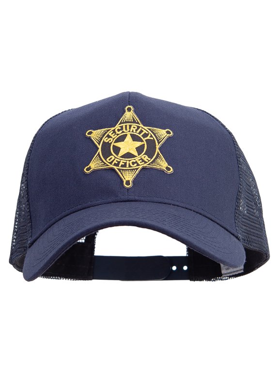 Security Star Patched Big Size Solid Cotton Twill High Profile Mesh Pro Style Cap - Navy XL-3XL